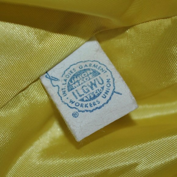 Vintage Lizbeth Jeanne Coat Women's Size Large Yellow Reto Mod Long Wool Coat - Picture 6 of 11